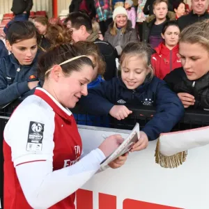 Emma Mitchell Celebrates with Arsenal Fans after Women's Super League Victory over Sunderland Emma Mitchell Celebrates with Arsenal Fans after Women's Super League Victory over Sunderland
