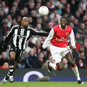 Emmanuel Adebayor (Arsenal) Claudio Cacapa (Newcastle United)