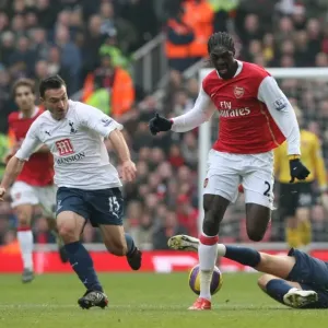 Emmanuel Adebayor (Arsenal) Jamie O Hara and Steed Malbranque (Tottenham) Emmanuel Adebayor (Arsenal) Jamie O Hara and Steed Malbranque (Tottenham)