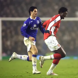 Emmanuel Adebayor (Arsenal) Mikel Arteta (Everton) Emmanuel Adebayor (Arsenal) Mikel Arteta (Everton)