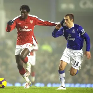 Emmanuel Adebayor (Arsenal) Phil Neville (Everton) Emmanuel Adebayor (Arsenal) Phil Neville (Everton)