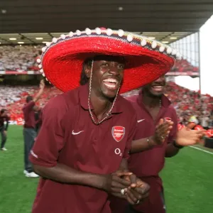 Emmanuel Adebayor (Arsenal) during the players parade