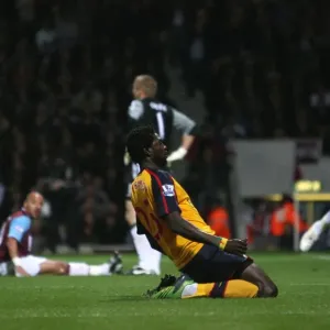 Emmanuel Adebayor celebrates the 1st Arsenal goal Emmanuel Adebayor celebrates the 1st Arsenal goal