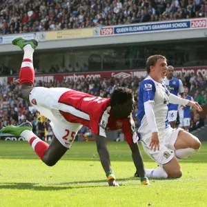Emmanuel Adebayor heads past Paul Robinson to score Emmanuel Adebayor heads past Paul Robinson to score