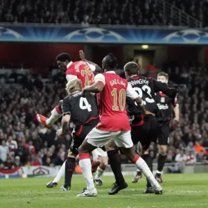 Emmanuel Adebayor scores Arsenals goal
