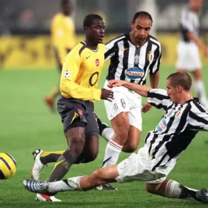 Emmanuel Eboue (Arsenal) Giorgio Chiellini and Emerson (Juve)