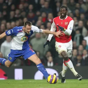 Emmauel Adebayor (Arsenal) Andre Ooijer (Blackburn Rovers) Emmauel Adebayor (Arsenal) Andre Ooijer (Blackburn Rovers)