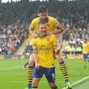 Euphoria Unleashed: Podolski and Giroud's Unforgettable Moment as Arsenal Scores the Third Goal Against Fulham (2013-14) Euphoria Unleashed: Podolski and Giroud's Unforgettable Moment as Arsenal Scores the Third Goal Against Fulham (2013-14)