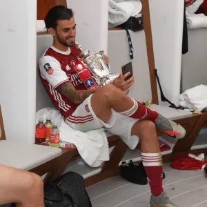 Empty FA Cup Final: Dani Ceballos of Arsenal at Wembley Amid Coronavirus Pandemic (Arsenal vs. Chelsea, 2020) Empty FA Cup Final: Dani Ceballos of Arsenal at Wembley Amid Coronavirus Pandemic (Arsenal vs. Chelsea, 2020)