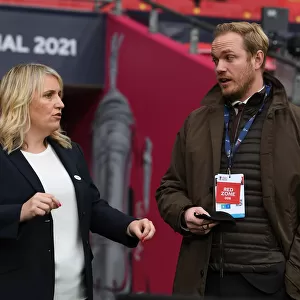 FA Women's Cup Final: Jonas Eidevall and Emma Hayes Pre-Match Discussion at Wembley Stadium