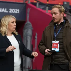 FA Women's Cup Final: Jonas Eidevall and Emma Hayes Pre-Match Discussion at Wembley Stadium FA Women's Cup Final: Jonas Eidevall and Emma Hayes Pre-Match Discussion at Wembley Stadium