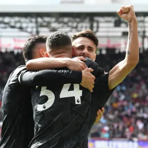 Fabio Vieira and Granit Xhaka Celebrate Arsenal's Third Goal vs Brentford (2022-23) Fabio Vieira and Granit Xhaka Celebrate Arsenal's Third Goal vs Brentford (2022-23)
