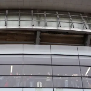 Fans in the upper concourse