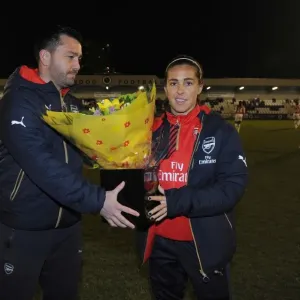 Fara Williams (Arsenal Ladies) with Pedro Martinez Losa the Arsenal Ladies manager