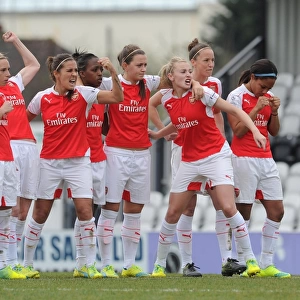 Fara Williams and Leah Williamson (Arsenal Ladies) celebrate during the penalty shoot out