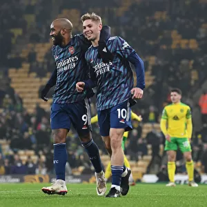 Five-Star Arsenal: Emile Smith Rowe and Alexandre Lacazette Celebrate Goals Against Norwich City