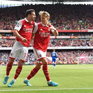 Five-Star Arsenal: Odegaard and Soares Epic Goal Celebrations vs. Everton (2021-22)