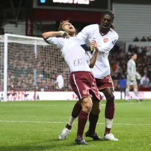 Flamini and Adebayor: Celebrating Arsenal's First Goal Against Aston Villa (1:2), 2007