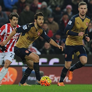 Flamini and Ramsey in Action: Arsenal vs. Stoke City, Premier League 2015-16