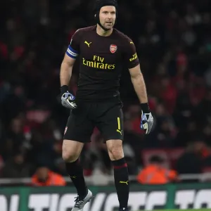 Focused Petr Cech: Arsenal's Wall in Carabao Cup Battle Against Blackpool
