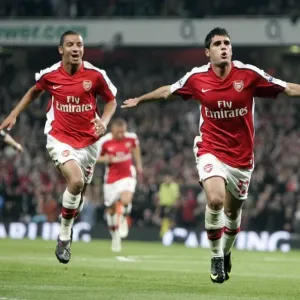 Fran Merida and Craig Eastmond: Celebrating Arsenal's First Goal Against Liverpool in Carling Cup (2009-10)