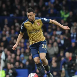 Francis Coquelin (Arsenal). Everton 0: 2 Arsenal. Barclays Premier League. Goodison Park