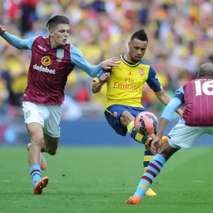 Francis Coquelin (Arsenal) Jack Grealish and Fabian Delph (Villa). Arsenal 4: 0 Aston Villa Francis Coquelin (Arsenal) Jack Grealish and Fabian Delph (Villa). Arsenal 4: 0 Aston Villa