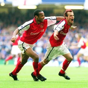 Fredrik Ljungberg celebrates scoring the 2nd goal in Print Fredrik Ljungberg celebrates scoring the 2nd goal in Print