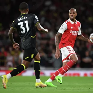 Gabriel in Action: Arsenal vs Aston Villa, 2022-23 Premier League, Emirates Stadium