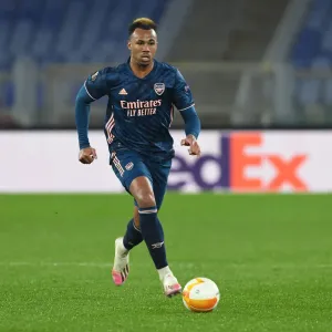 Gabriel in Action: Arsenal vs. SL Benfica, UEFA Europa League (2021), Rome Gabriel in Action: Arsenal vs. SL Benfica, UEFA Europa League (2021), Rome