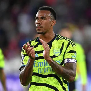 Gabriel Applauds Arsenal Fans: Crystal Palace vs Arsenal FC - Premier League 2023-24 Gabriel Applauds Arsenal Fans: Crystal Palace vs Arsenal FC - Premier League 2023-24