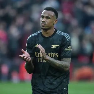 Gabriel Applauds Arsenal Fans: Liverpool vs. Arsenal, Premier League 2022-23 Gabriel Applauds Arsenal Fans: Liverpool vs. Arsenal, Premier League 2022-23