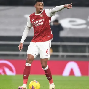 Gabriel of Arsenal in Action at Tottenham Hotspur Stadium during the 2020-21 Premier League Match Gabriel of Arsenal in Action at Tottenham Hotspur Stadium during the 2020-21 Premier League Match