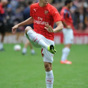 Gabriel of Arsenal Warming Up Before Arsenal v VfL Wolfsburg - Emirates Cup 2015/16