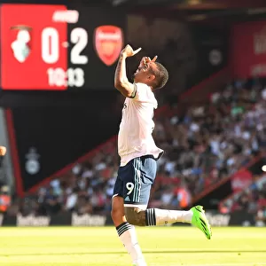 Gabriel Jesus Celebrates Martin Odegaard's Goal: Arsenal's Victory at AFC Bournemouth (2022-23)