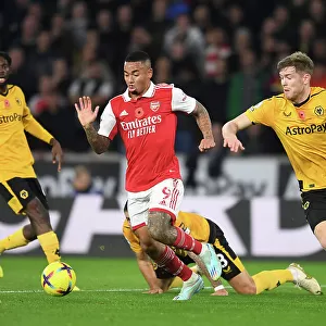 Gabriel Jesus Chases Down Nathan Collins: Wolverhampton Wanderers vs Arsenal FC, Premier League 2022-23