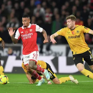 Gabriel Jesus Chases Down Nathan Collins: Wolverhampton Wanderers vs Arsenal FC, Premier League 2022-23