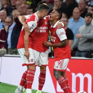 Gabriel Jesus and Granit Xhaka Celebrate Arsenal's First Goal Against Aston Villa (2022-23) Gabriel Jesus and Granit Xhaka Celebrate Arsenal's First Goal Against Aston Villa (2022-23)