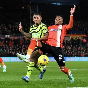 Gabriel Jesus vs Gabriel Osho: Intense Clash in Luton Town vs Arsenal FC Premier League Match, 2023-24 Gabriel Jesus vs Gabriel Osho: Intense Clash in Luton Town vs Arsenal FC Premier League Match, 2023-24