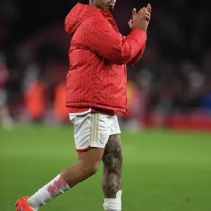 Gabriel Jesus's Euphoric Reaction: Arsenal's Thrilling Victory Over Brighton & Hove Albion (2023-24)