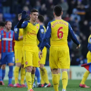 Gabriel and Koscielny Celebrate Arsenal's Victory over Crystal Palace
