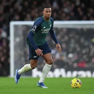 Gabriel Magalhaes in Action: Fulham vs. Arsenal, Premier League 2023-24 Gabriel Magalhaes in Action: Fulham vs. Arsenal, Premier League 2023-24