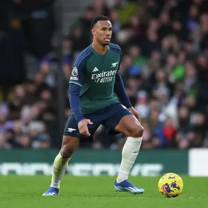 Gabriel Magalhaes in Action: Fulham vs. Arsenal, Premier League 2023-24 Gabriel Magalhaes in Action: Fulham vs. Arsenal, Premier League 2023-24