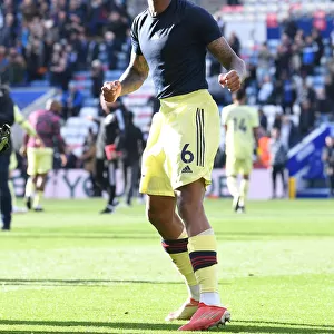 Gabriel Magalhaes Celebrates Arsenal's Win at Leicester City (Premier League 2021-22)
