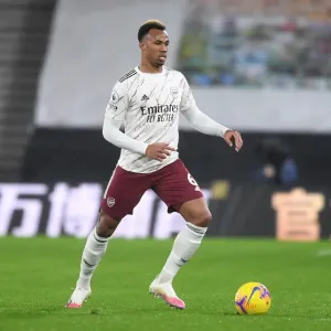 Gabriel Magalhaes Focuses in Arsenal's Battle at Molineux: Wolverhampton Wanderers vs Arsenal, Premier League 2020-21 Gabriel Magalhaes Focuses in Arsenal's Battle at Molineux: Wolverhampton Wanderers vs Arsenal, Premier League 2020-21