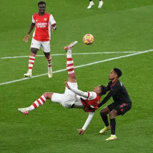 Essai de coup en haute-lune contre le Southampten - Arsenal et Southampten, championnat d'Angleterre de football premier league saison 2021/22 Essai de coup en haute-lune contre le Southampten - Arsenal et Southampten, championnat d'Angleterre de football premier league saison 2021/22
