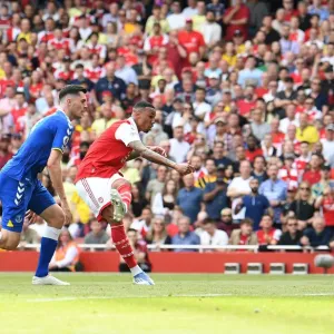 Gabriel Magalhaes Scores Arsenal's Fourth Goal: Arsenal v Everton, Premier League 2021-22