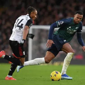 Gabriel Magalhaes Shuts Down Bobby De Cordova-Reid in Fulham vs. Arsenal Premier League Clash (2023-24) Gabriel Magalhaes Shuts Down Bobby De Cordova-Reid in Fulham vs. Arsenal Premier League Clash (2023-24)