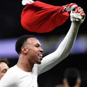 Gabriel Magalhaes's Celebration: Arsenal's Victory over Tottenham Hotspur in the Premier League (2022-23) Gabriel Magalhaes's Celebration: Arsenal's Victory over Tottenham Hotspur in the Premier League (2022-23)