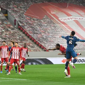 Gabriel Scores as Arsenal Takes 2-0 Lead in Empty Europa League Stadium Against Olympiacos (2021)